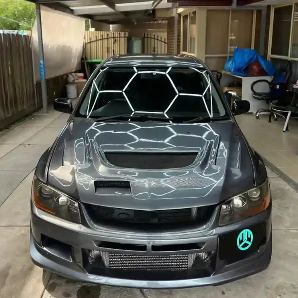 Mitsubishi Evo with freshly coated paint
