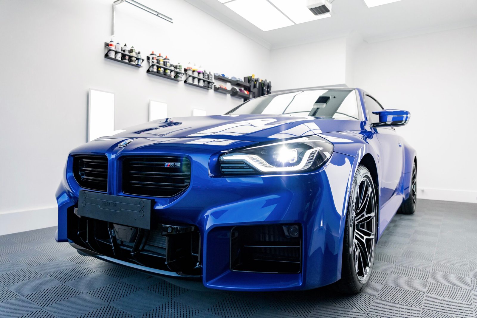 Blue BMW M2 inside the Meticulous detailing studio